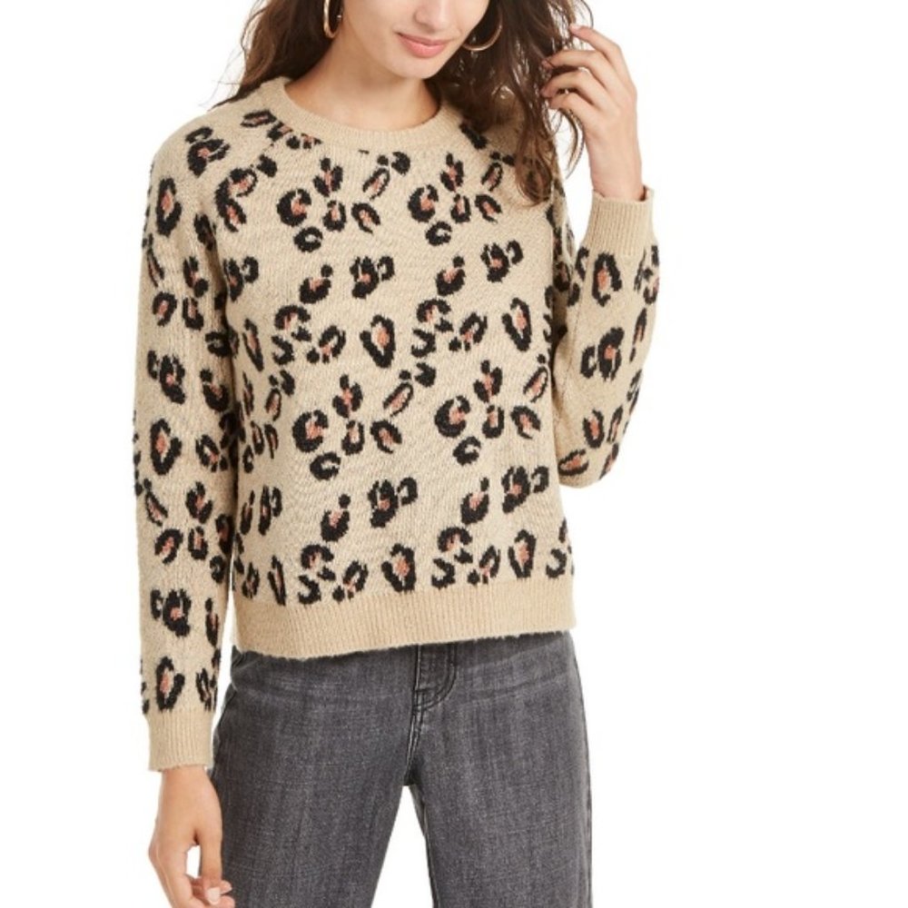 Planet Gold Cheetah Print Sweater Size Large (Junior)